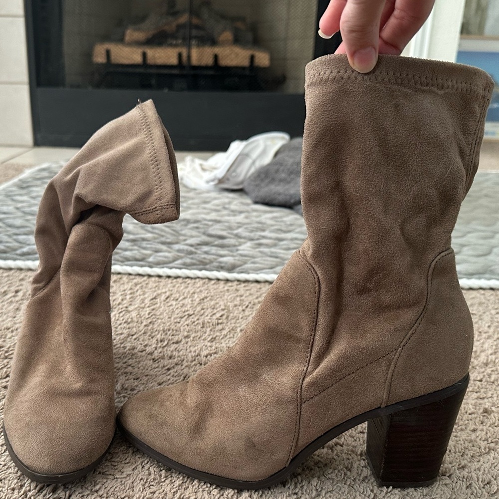 Suede Taupe Ankle Boots